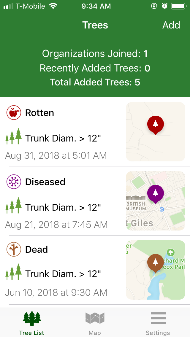 Tree Tracker App